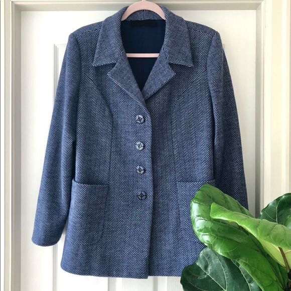 PEGGY JENNINGS Vintage Herringbone Blazer - Picture 1 of 7